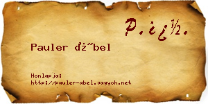 Pauler Ábel névjegykártya